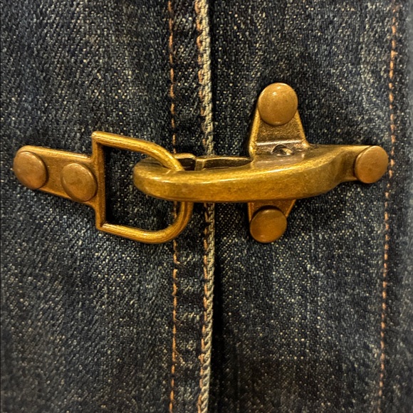 Ralph Lauren Blue Denim Jacket with Gold Fireman’s Hook Accents - Picture 3 of 10